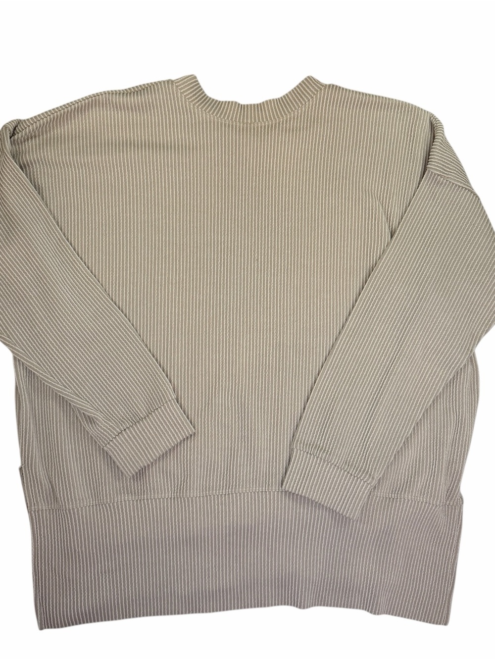 Magic Fit Women's Long Sleeve Ribbed Sweater - Light Taupe - Picture 3 of 3